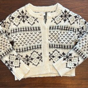 Freshman Cream and Black Knit Cardigan